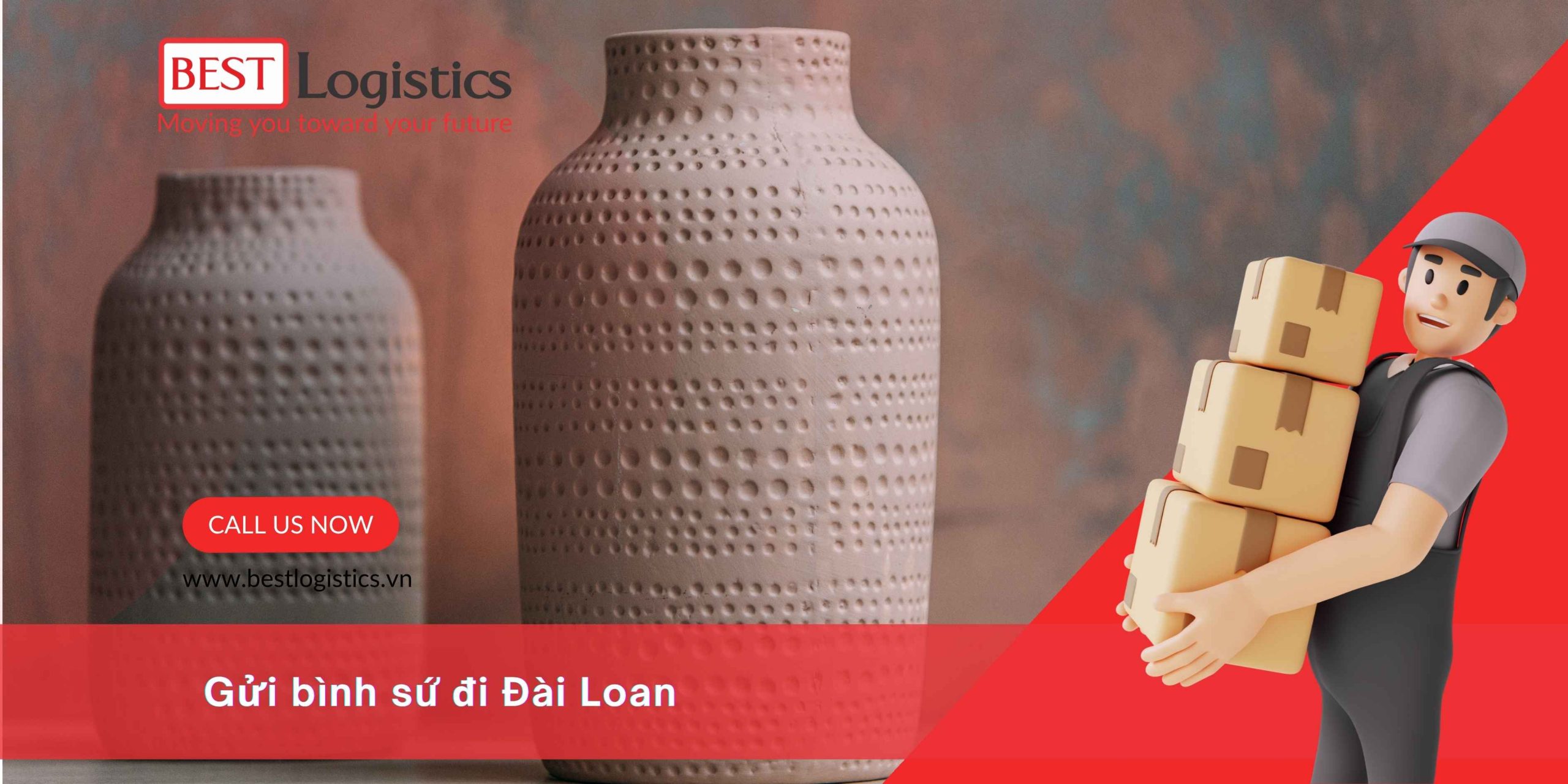 Gửi bình sứ đi Đài Loan