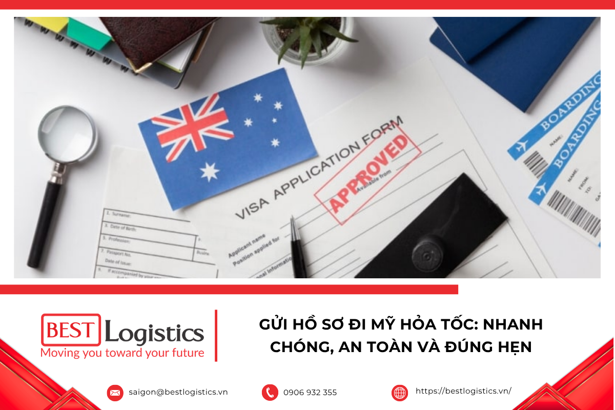 Hướng dẫn gửi hồ sơ đi Mỹ hỏa tốc với thông tin về quy trình, thời gian, chi phí và những lưu ý quan trọng để giấy tờ được vận chuyển nhanh chóng, an toàn.