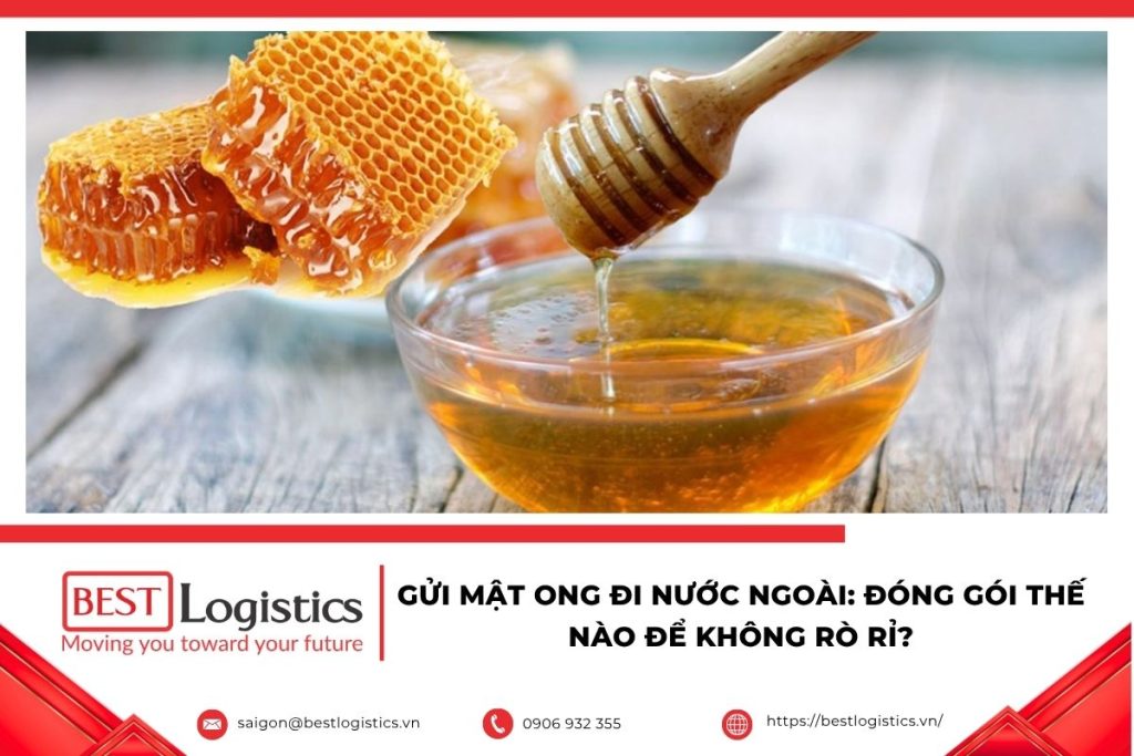 Đóng gói mật ong nhiều lớp để hạn chế rò rỉ khi vận chuyển quốc tế.