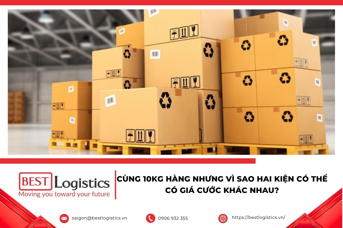 Cùng 10kg hàng nhưng giá cước vận chuyển khác nhau